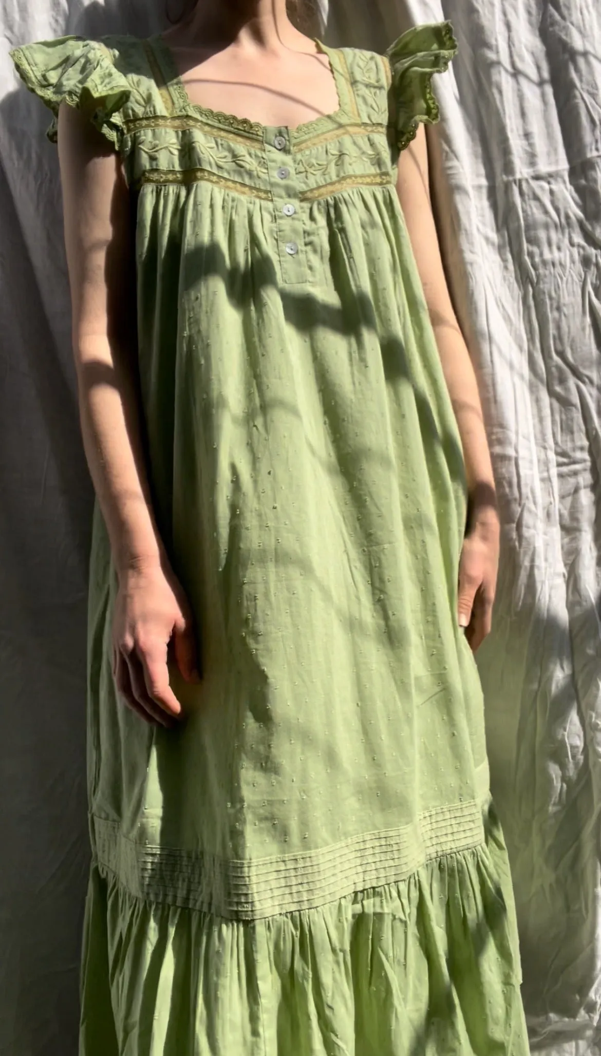 100% RECYCLED COTTON - ALICE DRESS SAGE