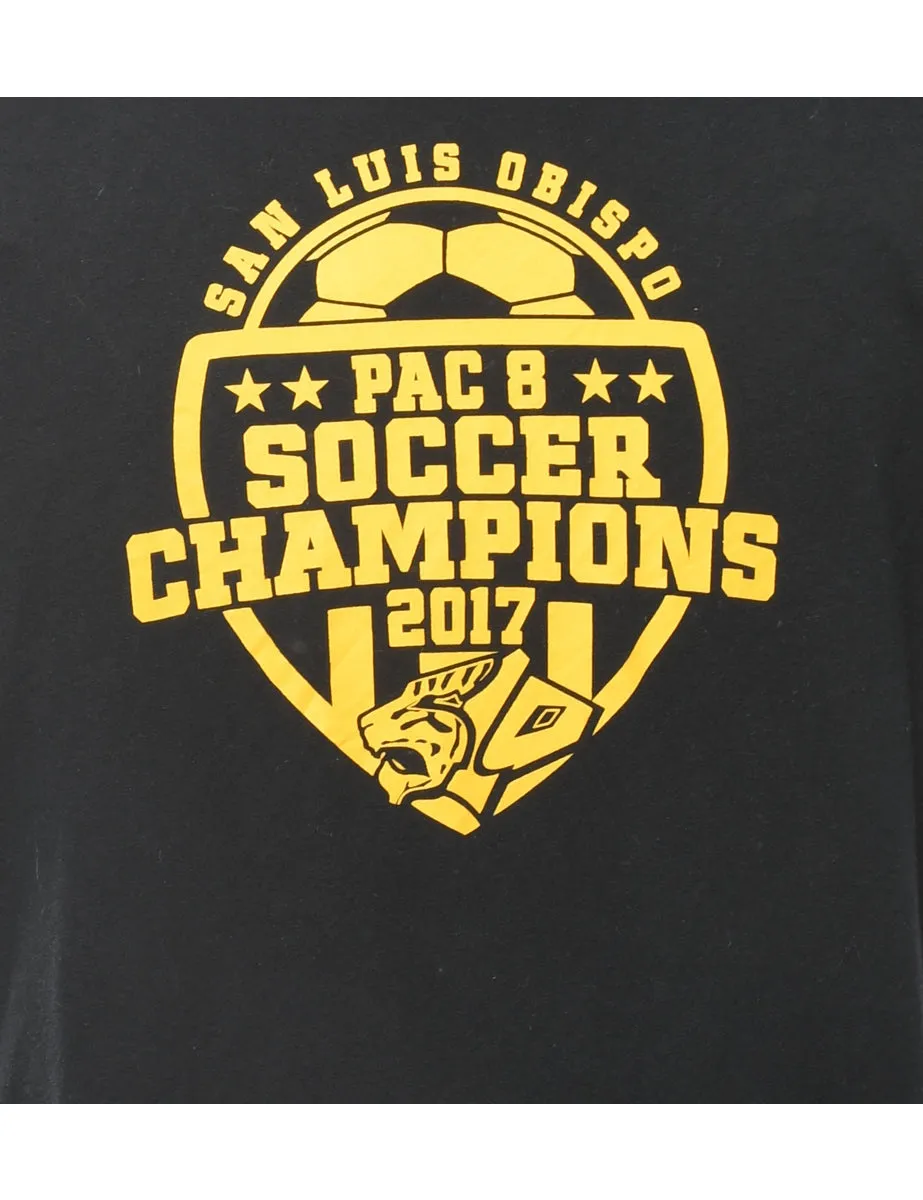 2000s Soccer Champions Printed T-shirt - M