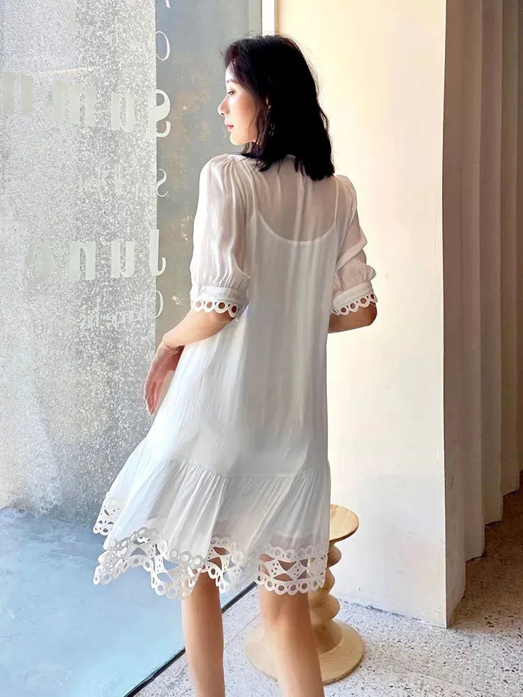 2024 Summer Holiday Long Dress Vocation Beach Ladies New Midi Dress