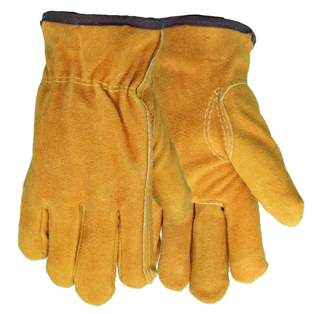 55190 Insulated Suede Cowhide Driver, Leather Palm and Back, Elastic Wrist, Sizes S-XXL, Sold by Pair