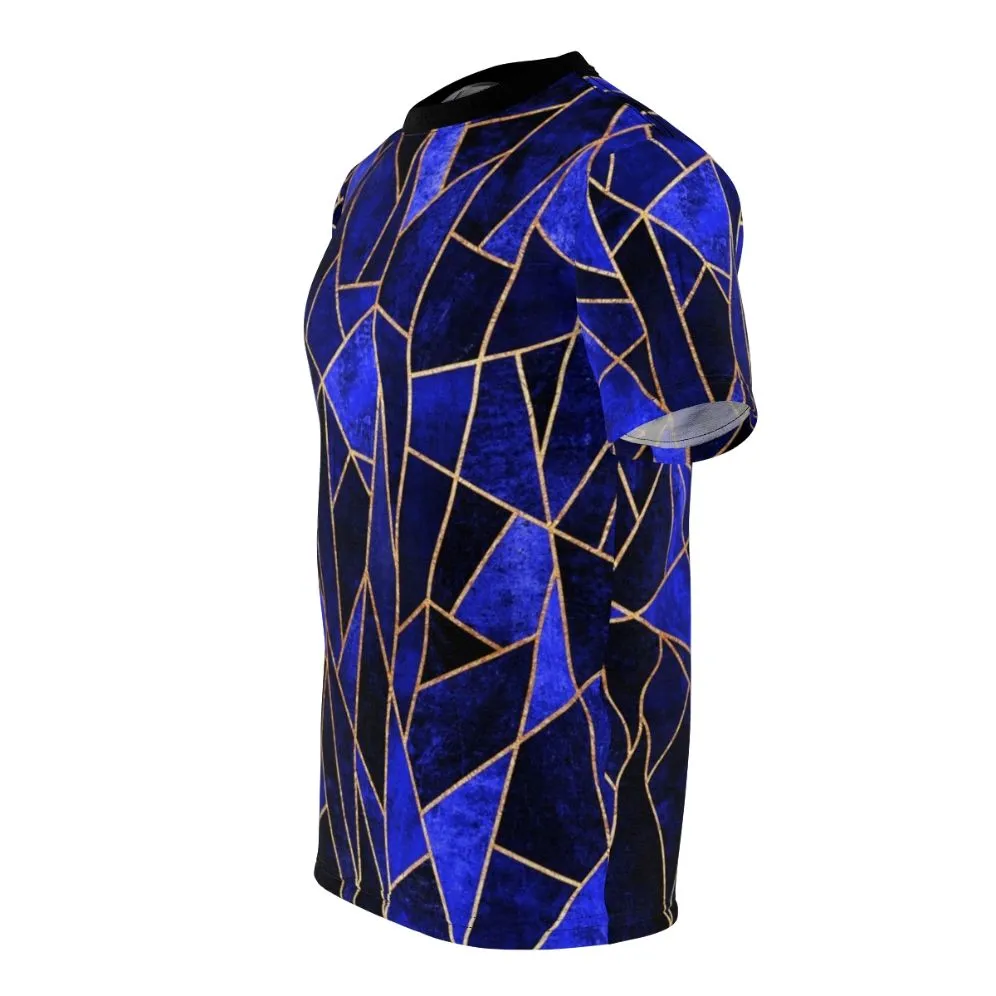 Abstract Blue Geometric T-Shirt for Men and Women