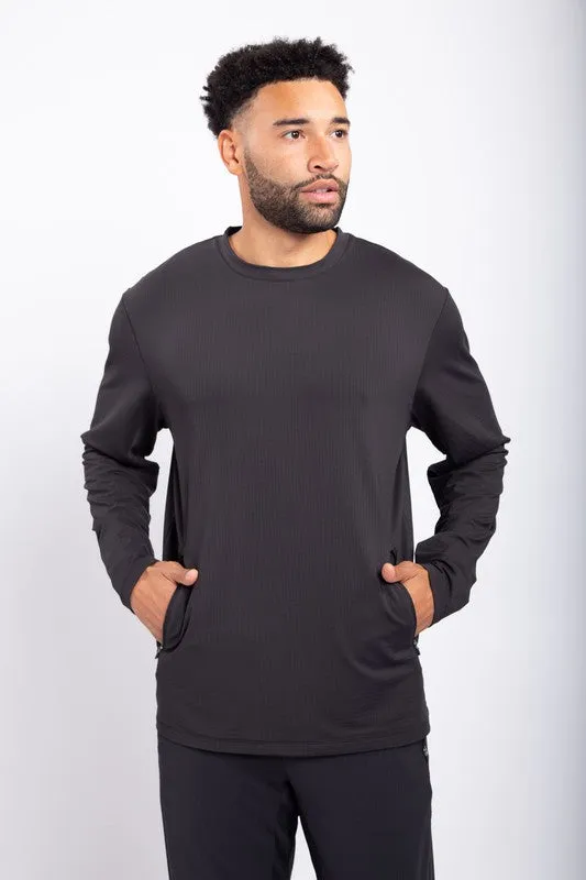 Active Pullover w/Pockets-Black