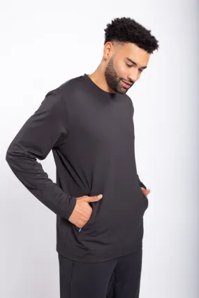 Active Pullover w/Pockets-Black