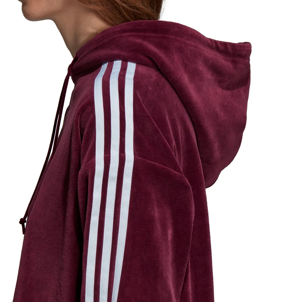 Adidas Originals Trefoil Women's Cropped Pullover Hoodie Maroon/White