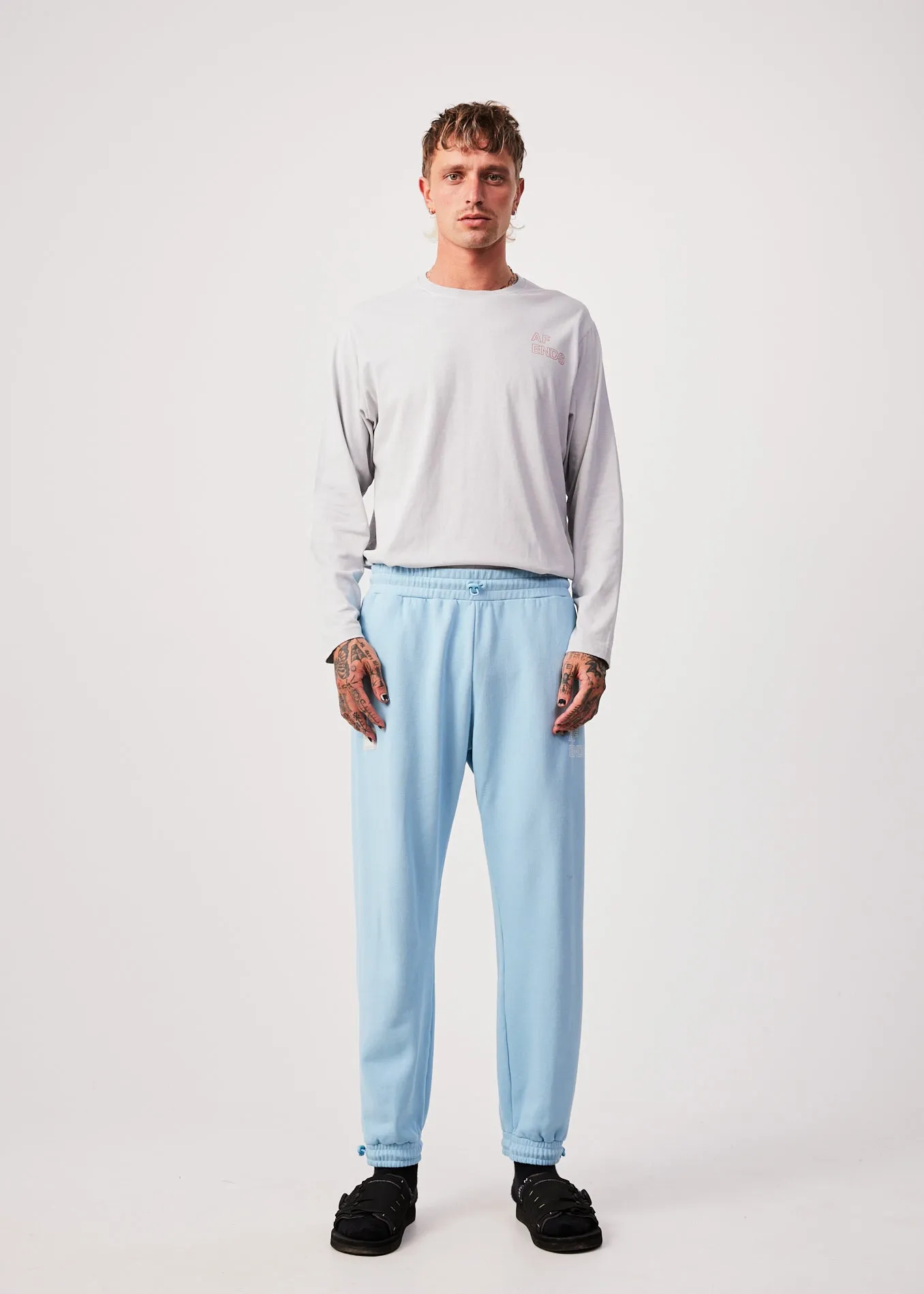 AFENDS Unisex Conditional - Unisex Sweat Pants - Sky Blue