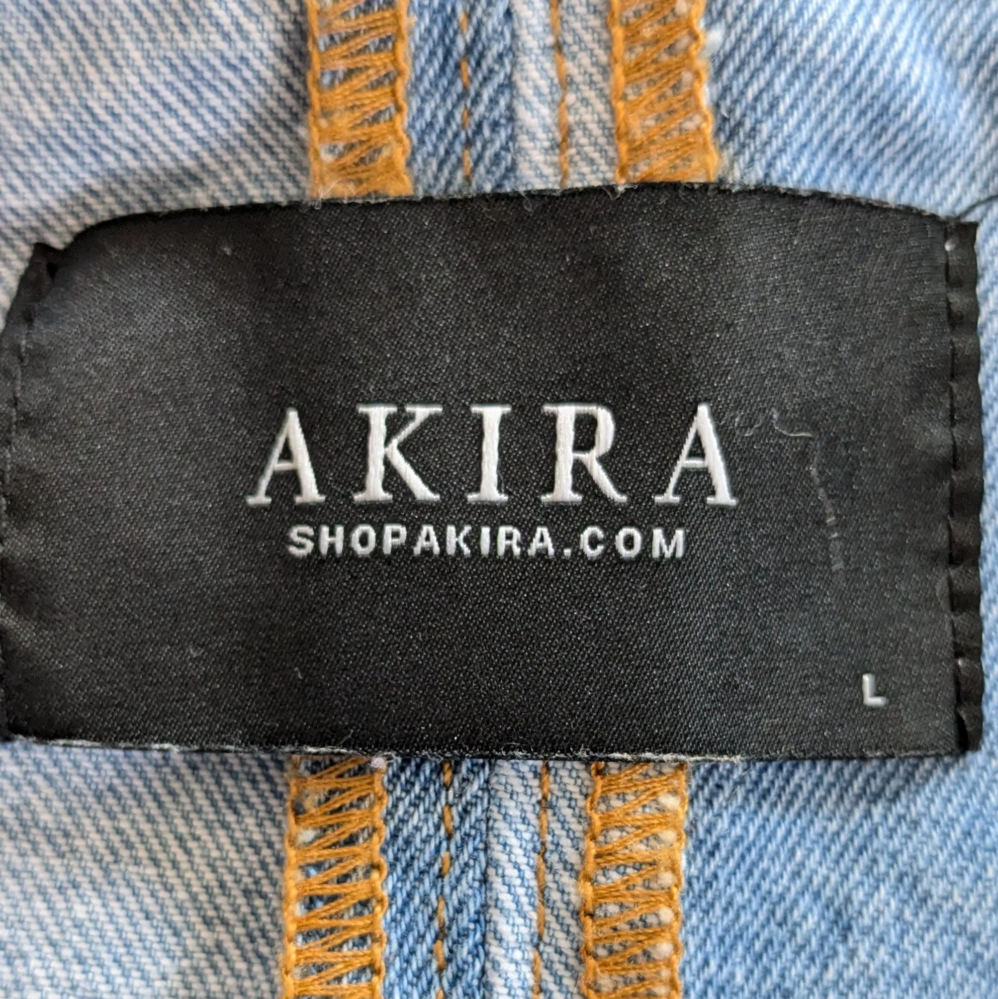 AKIRA Stacked Patchwork Denim Jacket Size Large