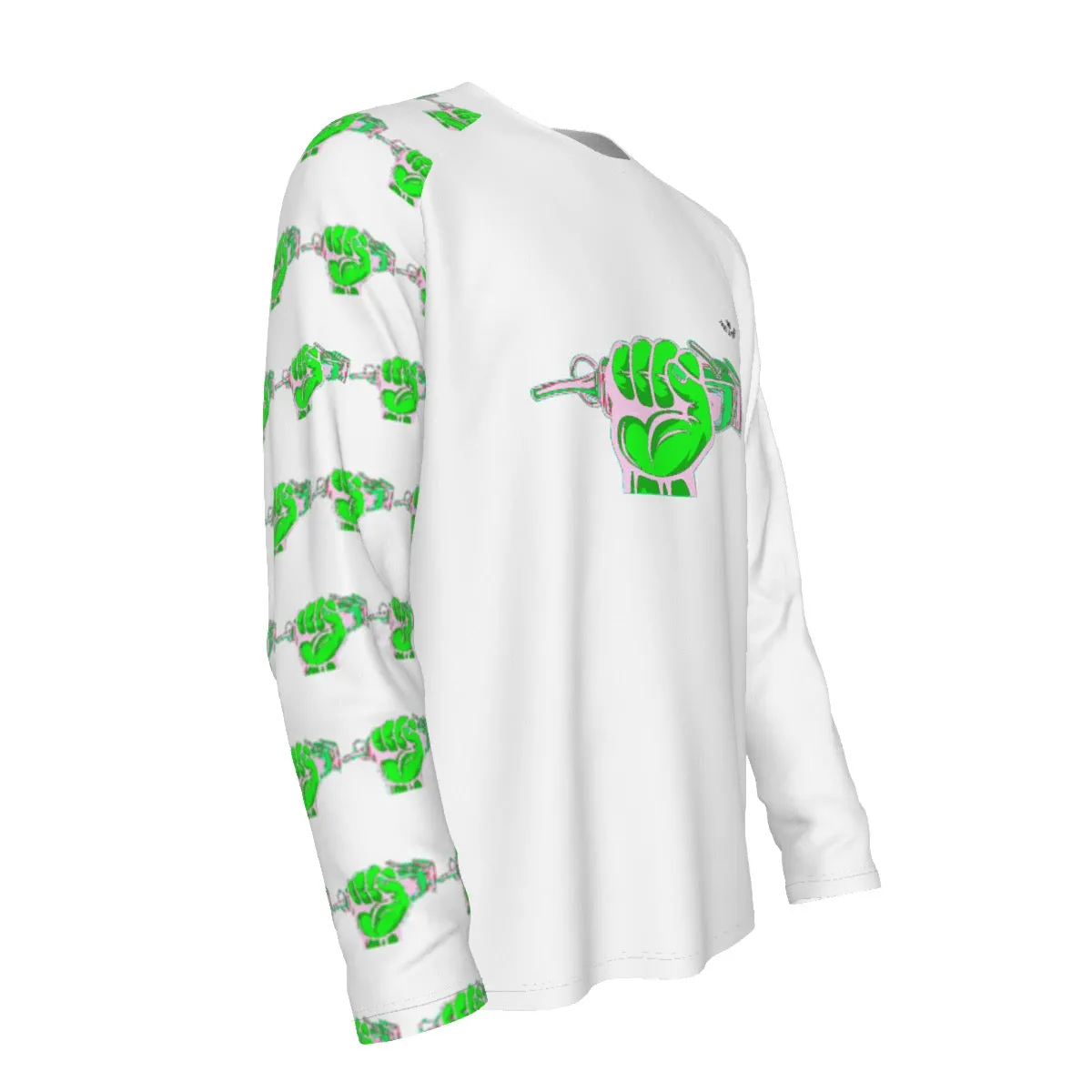 All-Over Print Men's Raglan Long Sleeve T-shirt  | 190GSM Cotton barber,, print green with clippers