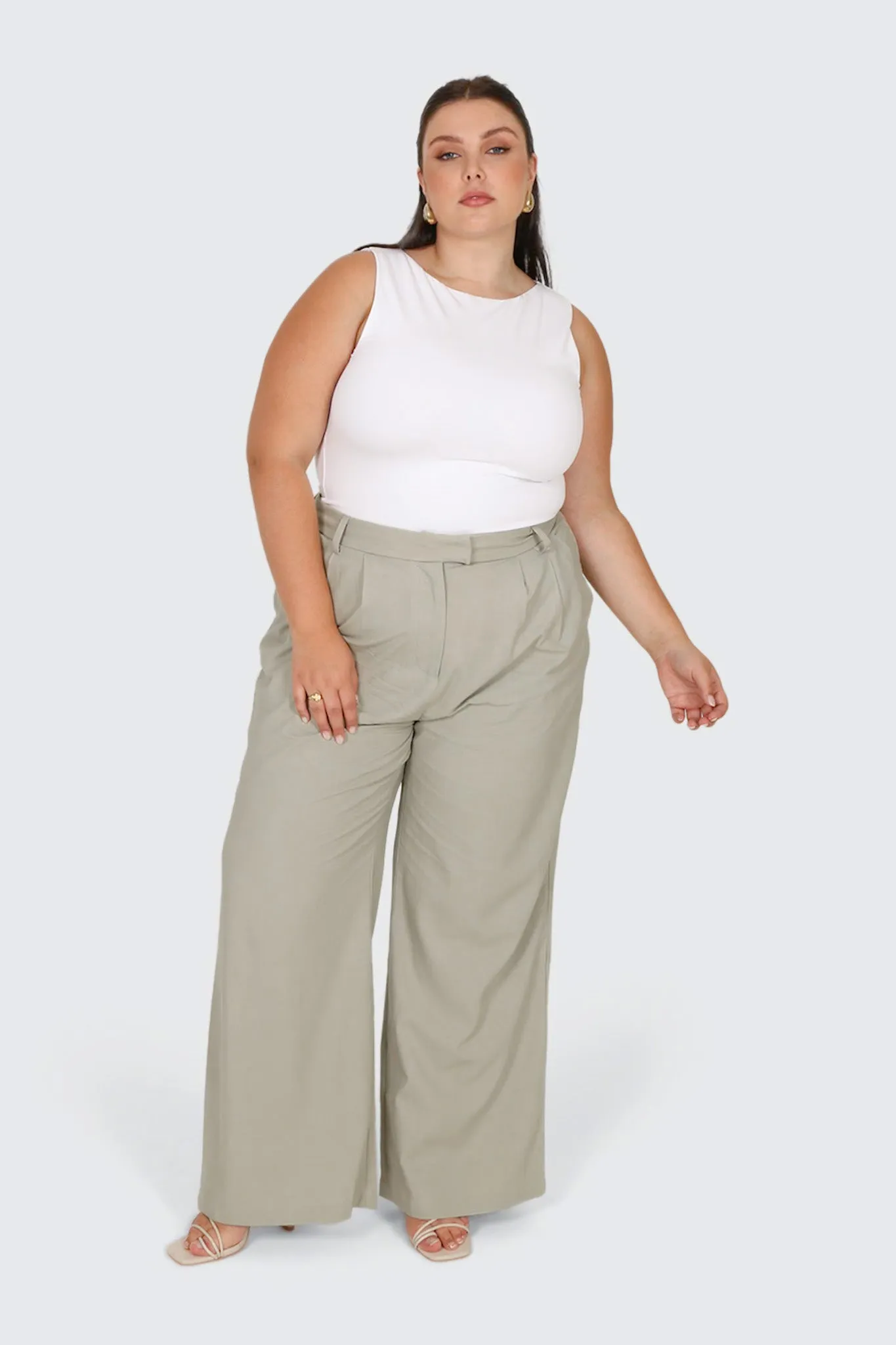 ARIE LINEN PANTS STONE TALL FIT