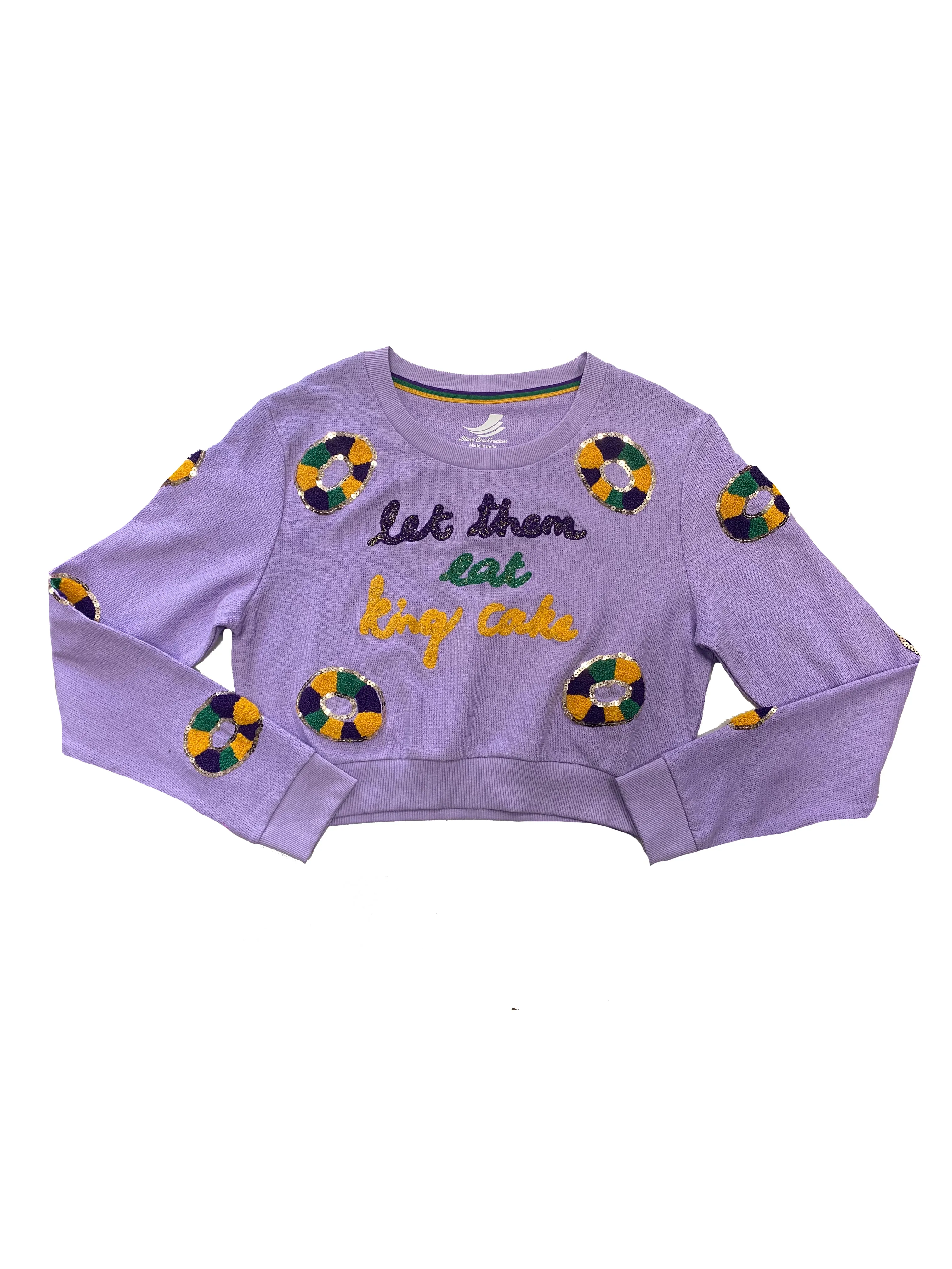 ASP Adult LET THEM EAT KING CAKE Crop Pullover