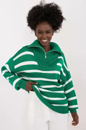 Badu Striped Quarter Zip Pullover Sweater