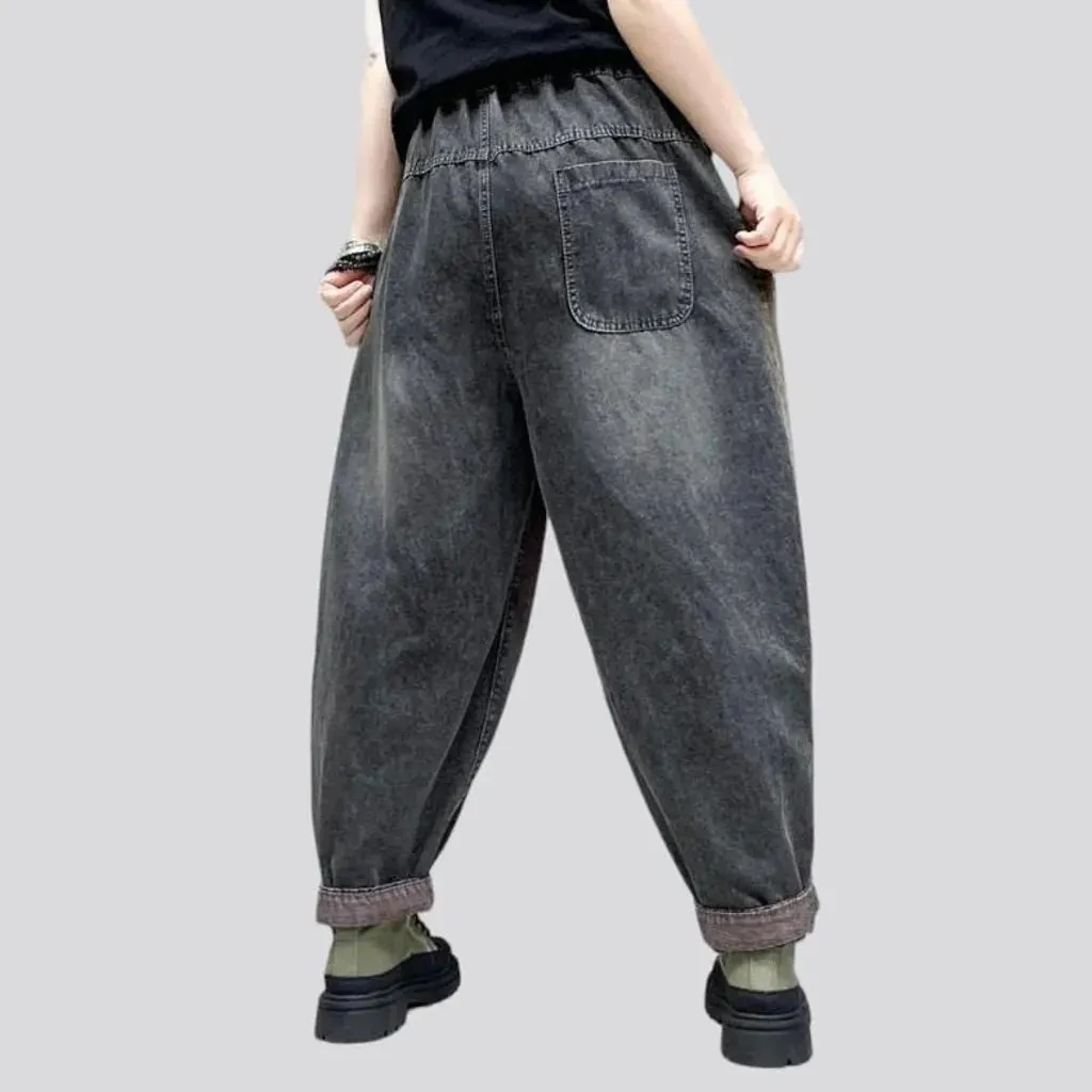 Baggy denim pants
 for ladies