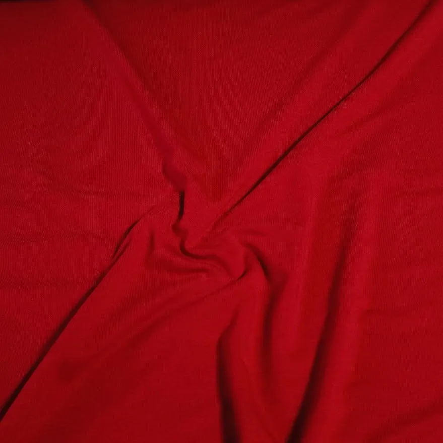 Bamboo Spandex Blend Fabric, Tomato Red Bamboo Fabric, Soft Feel and Fluid Drape, 4 Way Stretch - Perfect for Apparel -Sold by the 1/2 yard