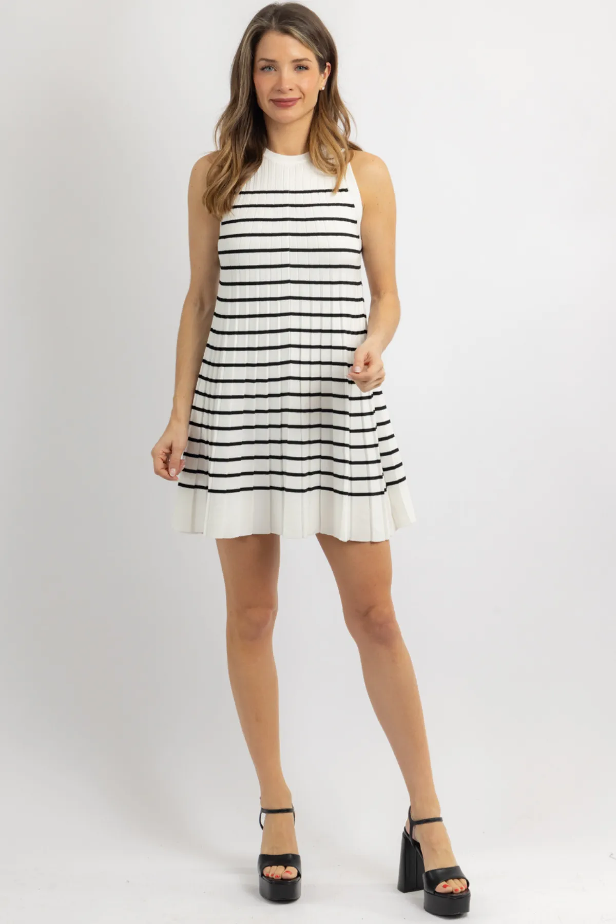 BASELINE BLACK STRIPE KNIT DRESS