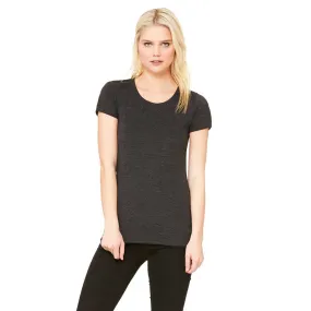 Bella   Canvas Women's Charcoal-Black Triblend Short-Sleeve T-Shirt