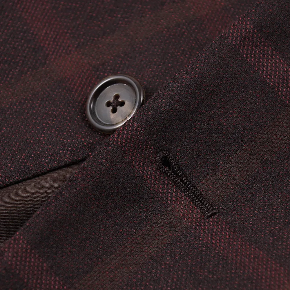 Belvest Burgundy Check Wool Sport Coat