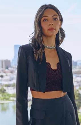 Black cropped blazer