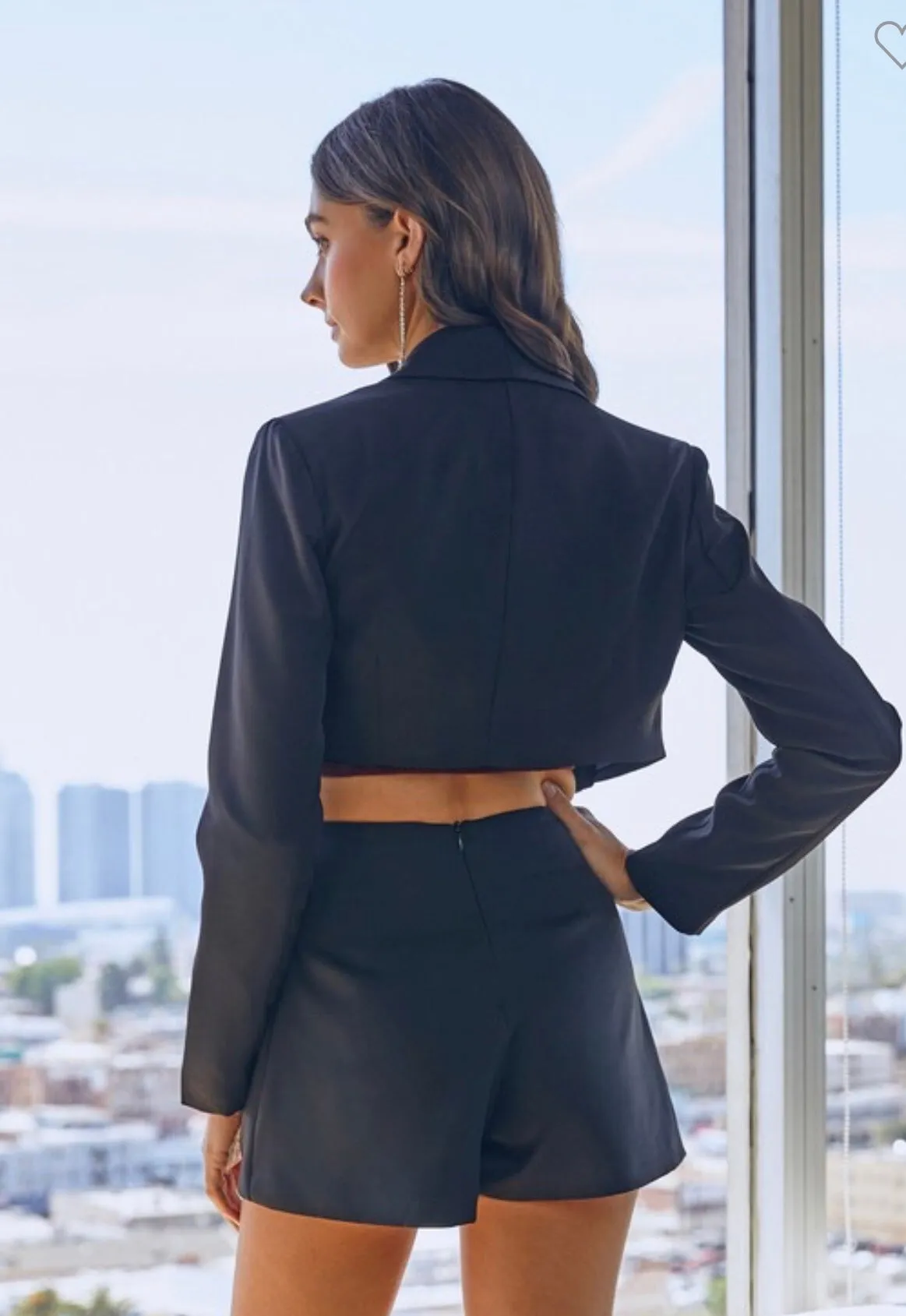 Black cropped blazer