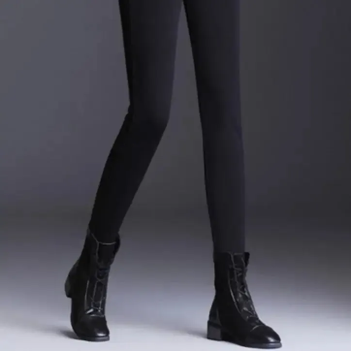 Black Velvet High Waist Warm Leggings