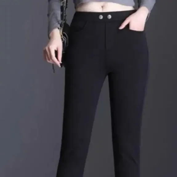 Black Velvet High Waist Warm Leggings