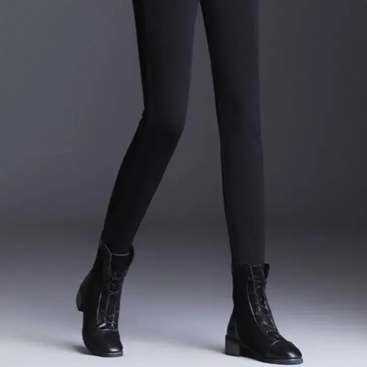 Black Velvet High Waist Warm Leggings