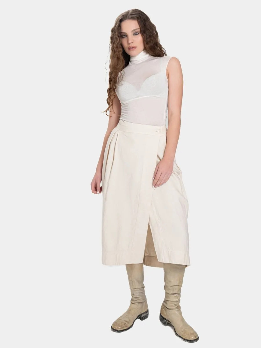 Box Pleated Midi Skirt