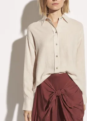 Boxy Button Down (Dove Oat)