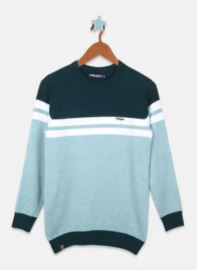 Boys Blue Solid Pullover