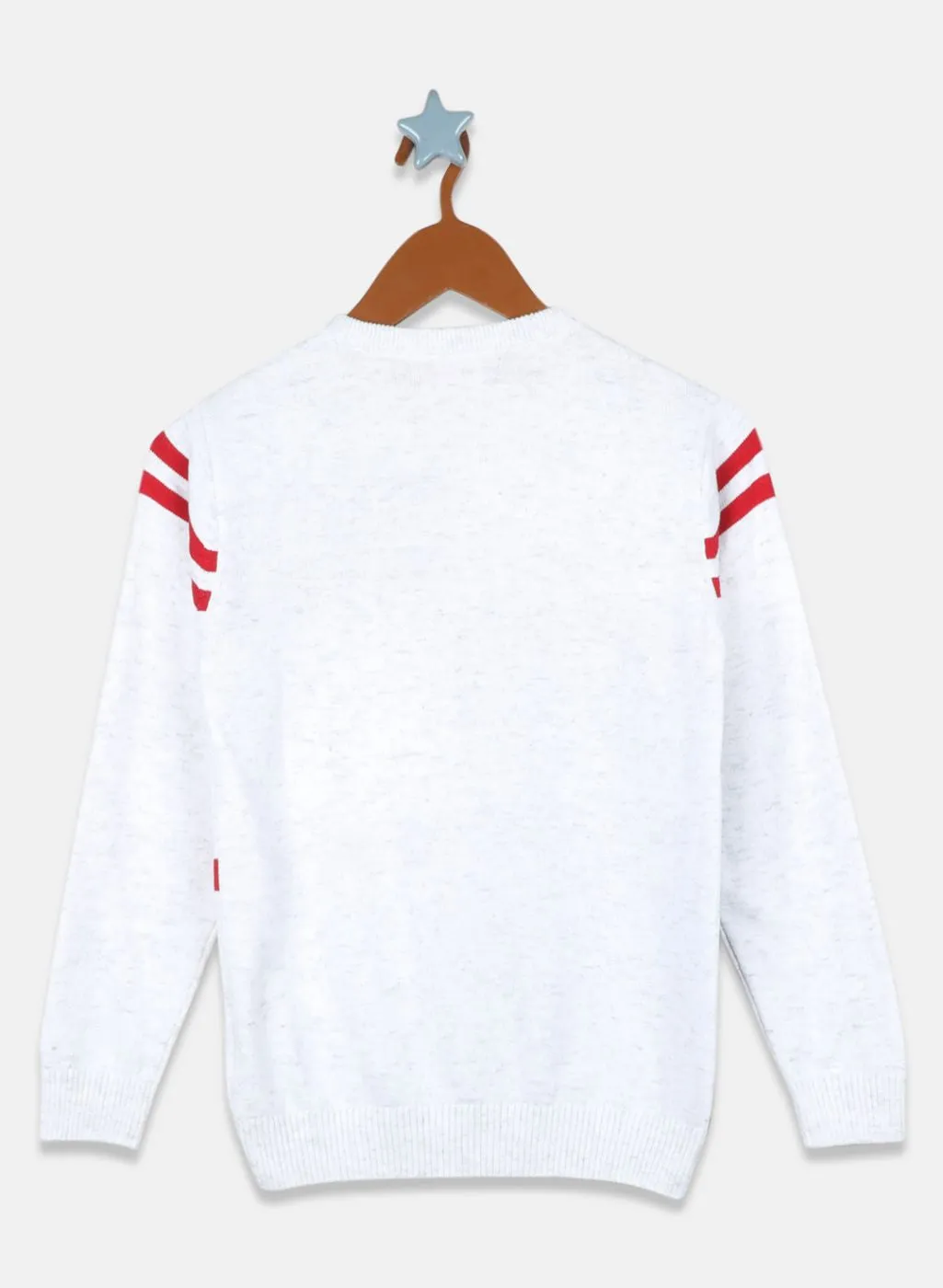 Boys White Solid Pullover