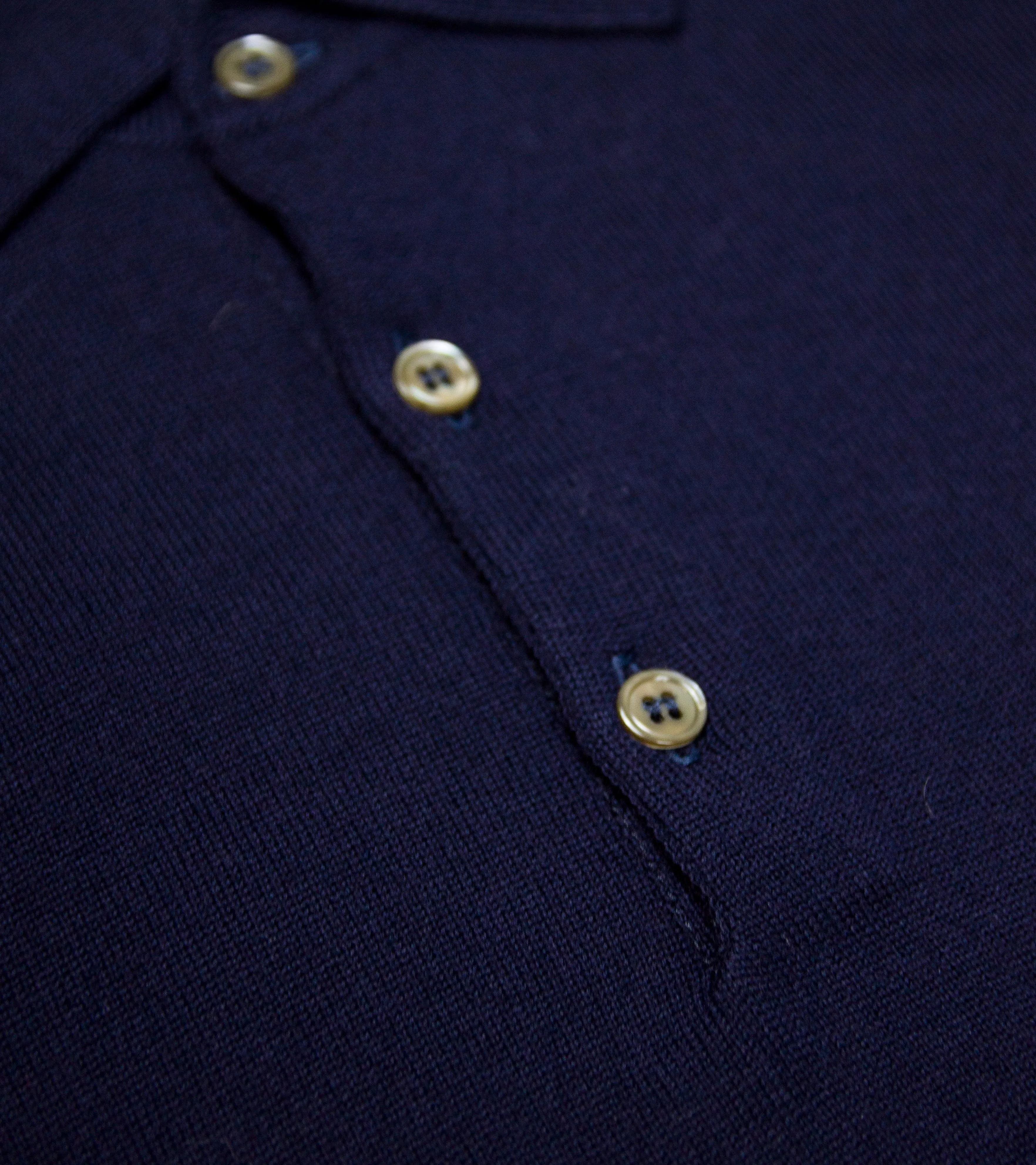 Bryceland's Merino Long-Sleeve Polo Navy