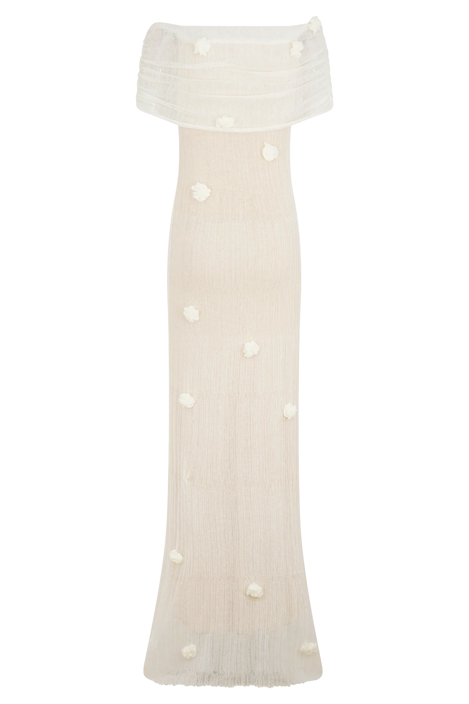 Brynn Orchid Knit Maxi Dress - Ivory