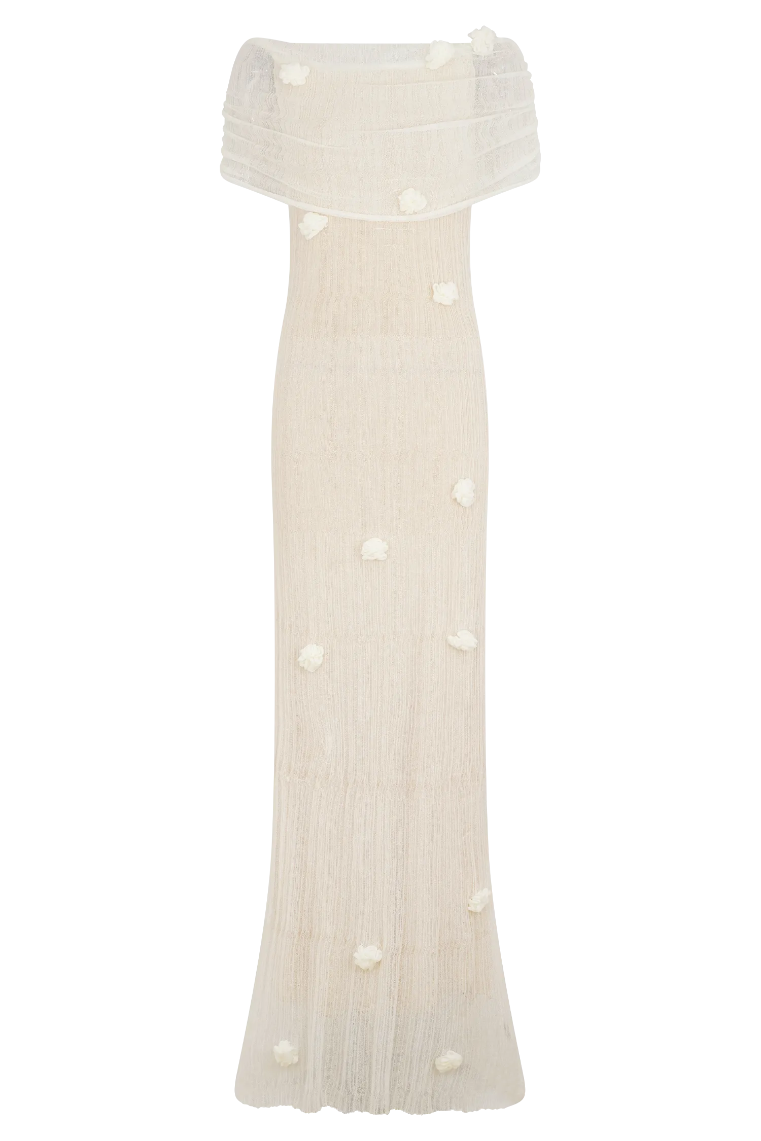 Brynn Orchid Knit Maxi Dress - Ivory