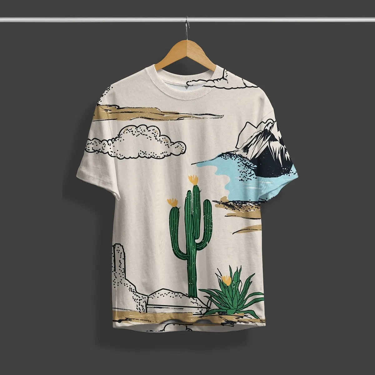 Cactus Desert Mountain Full Printed T-Shirt