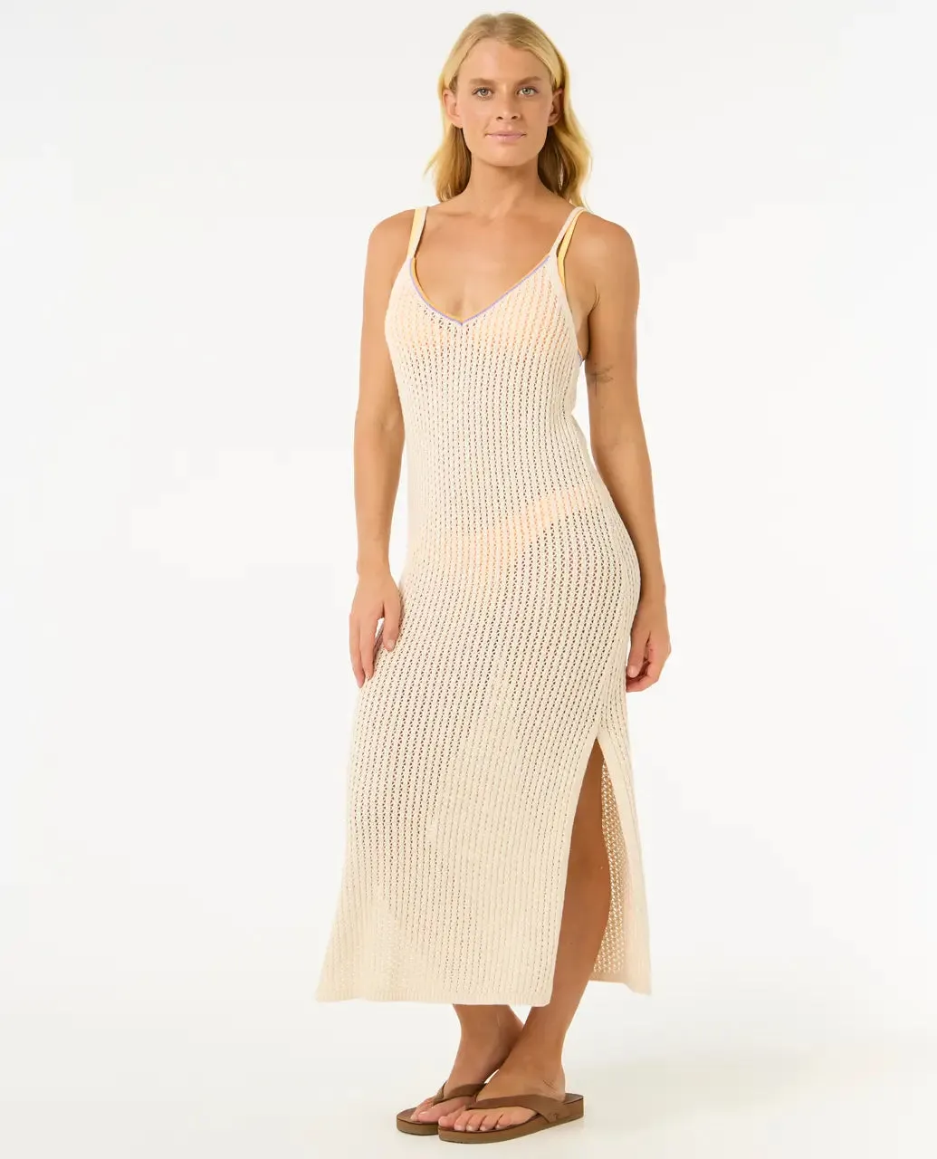 Cala Vadella Crochet Dress in Off White