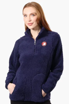 Canada Weather Gear 1/4 Zip Sherpa Pullover Sweater - Navy