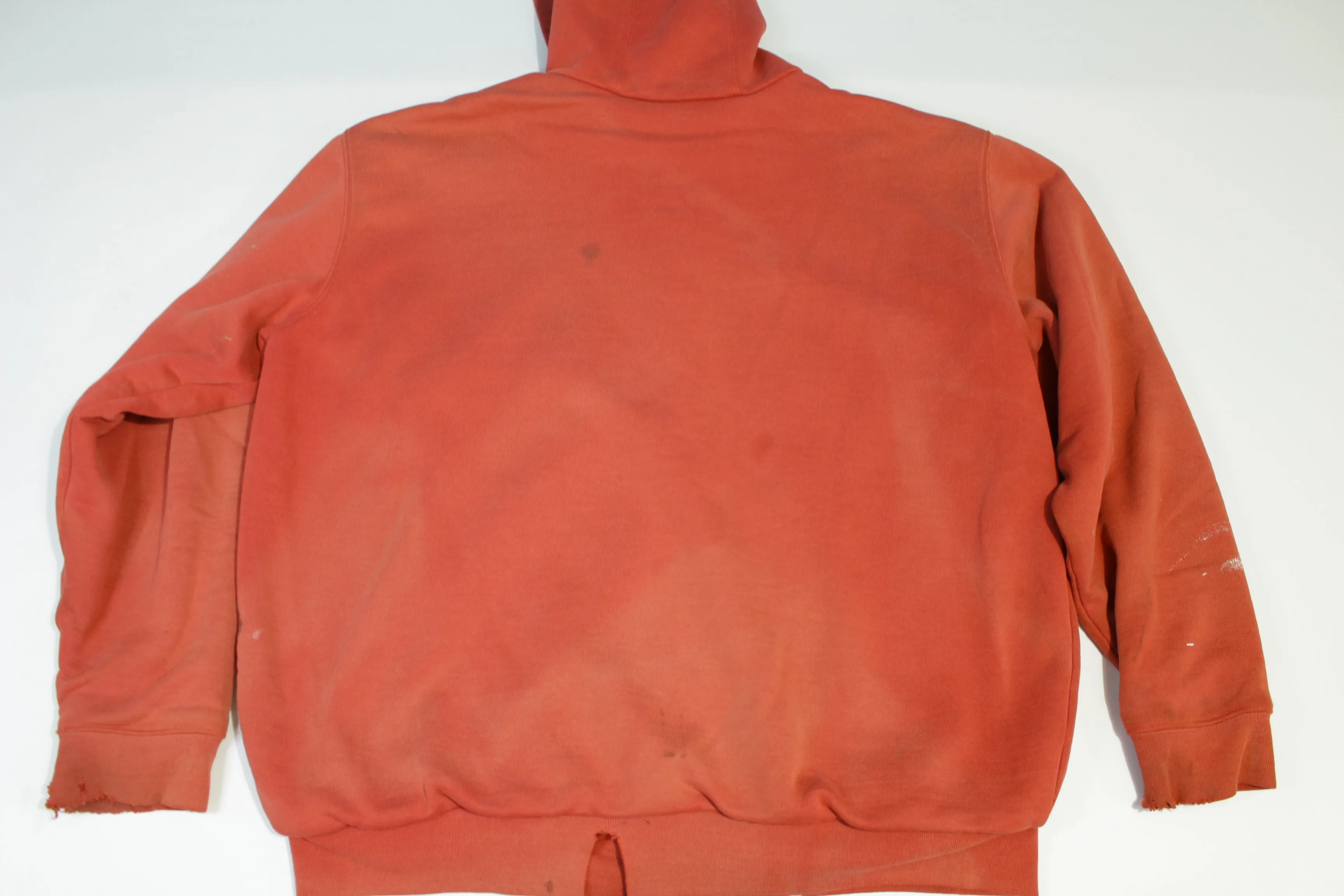 Carhartt J149 Red Thermal Lined Vintage 00's Work Construction Distressed Hoodie Sweatshirt