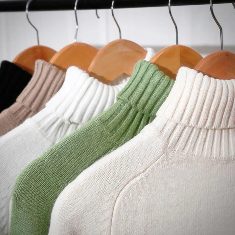 Cashmere Turtleneck Long Sleeve Pullover Knitwear