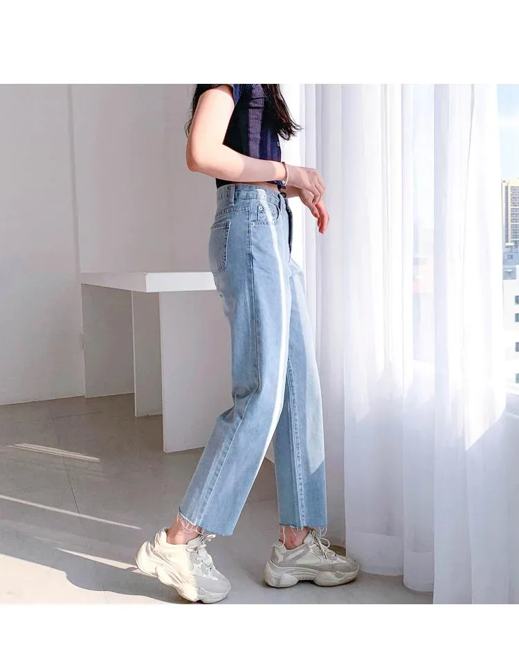 Casual High Waist Ankle Length Jeans