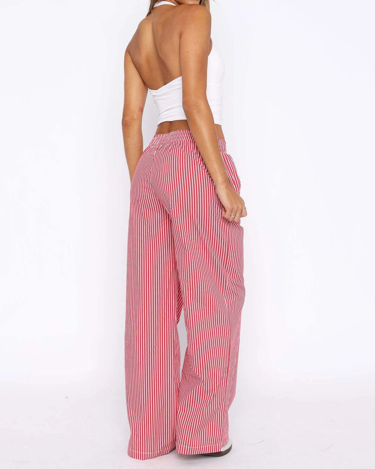 Casual Simple Striped Trousers