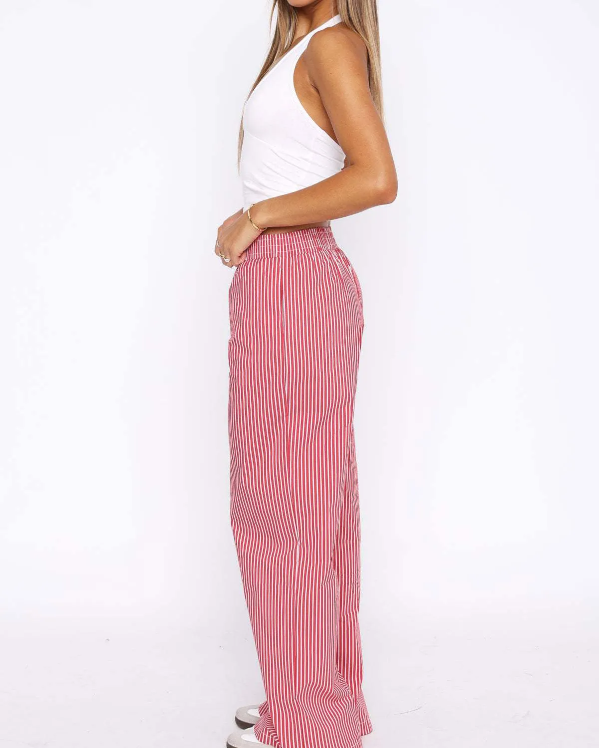 Casual Simple Striped Trousers