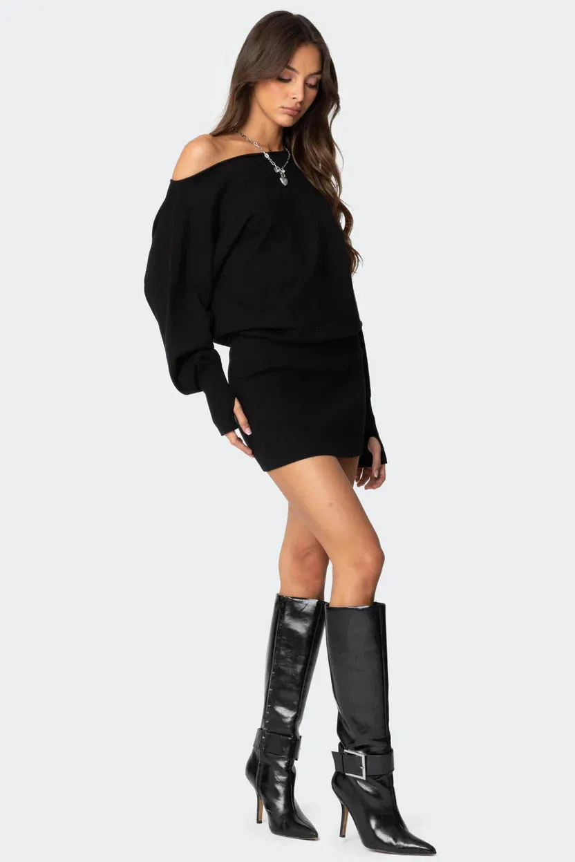 Celeste Off-Shoulder Knit Dress