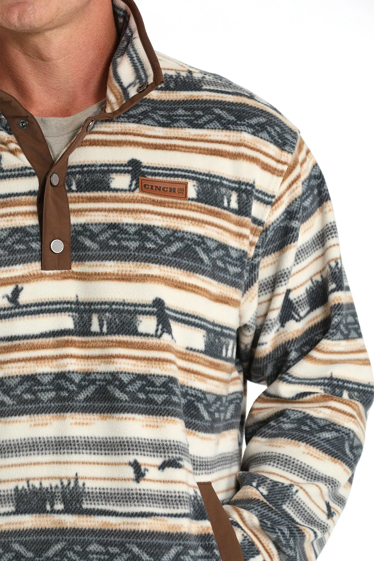 Cinch Men's Cream Duck Hunter Fleece Pullover