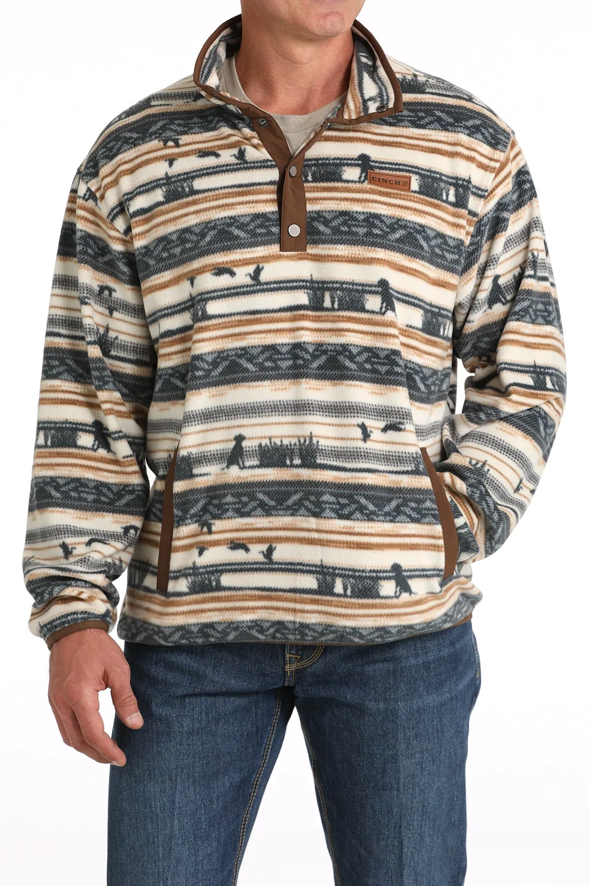 Cinch Men's Cream Duck Hunter Fleece Pullover