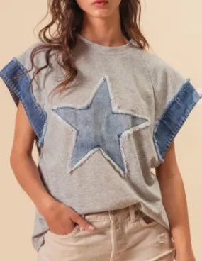 Denim Star Top