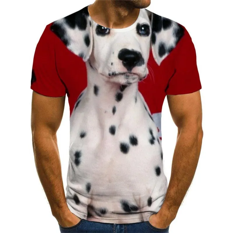 dog t shirt Puppy Cute animal tee top Casual big Smart dogs art costume men's