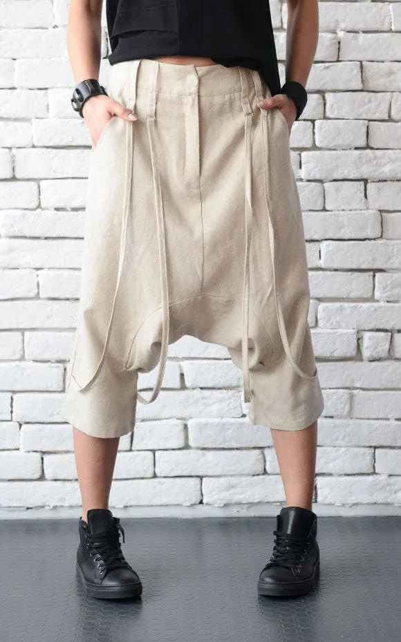 Drop Crotch Linen Pants