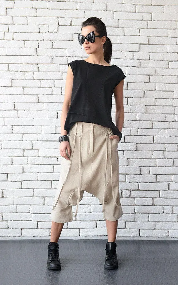 Drop Crotch Linen Pants