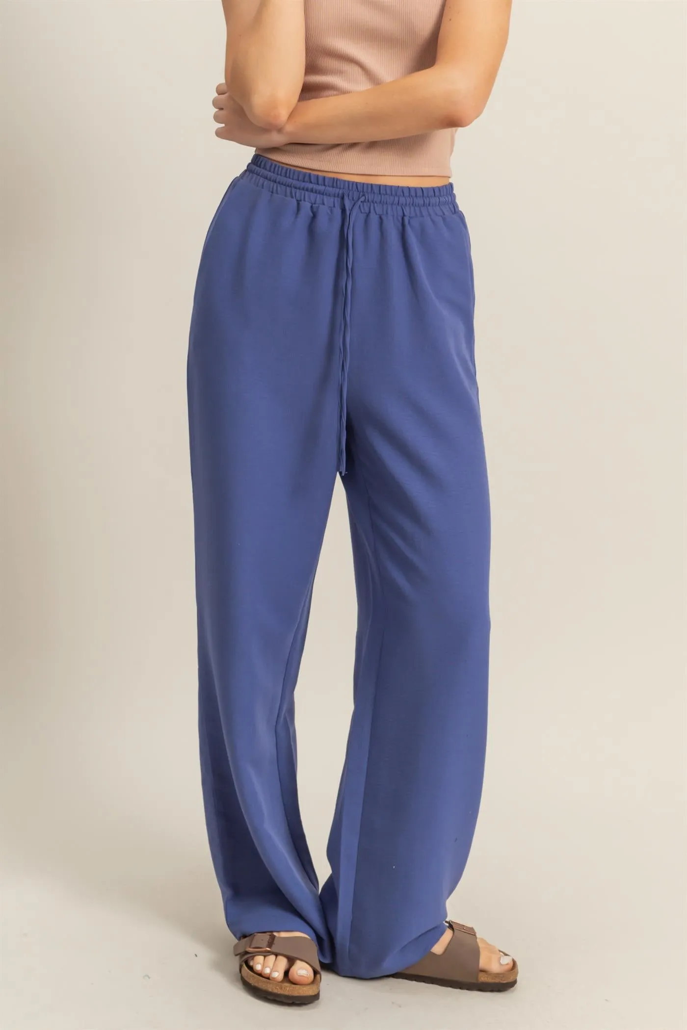 DZ25A895-High-Waist Wide Leg Woven Pants