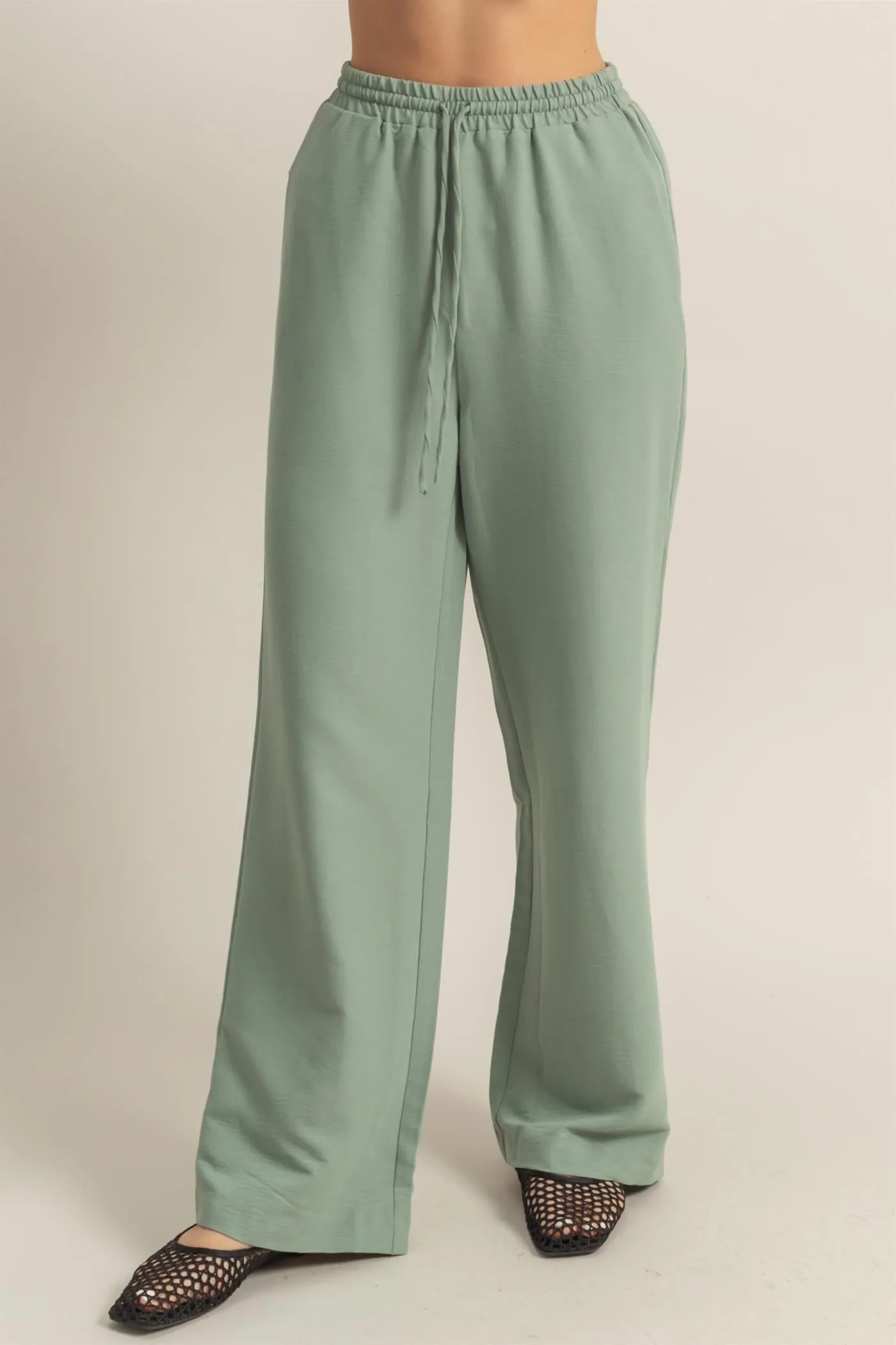 DZ25A895-High-Waist Wide Leg Woven Pants