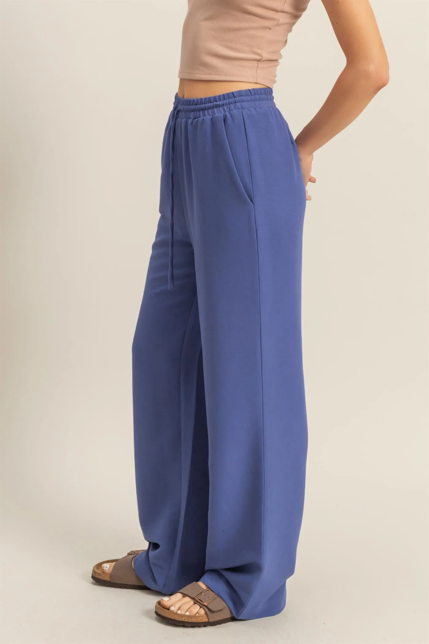 DZ25A895-High-Waist Wide Leg Woven Pants