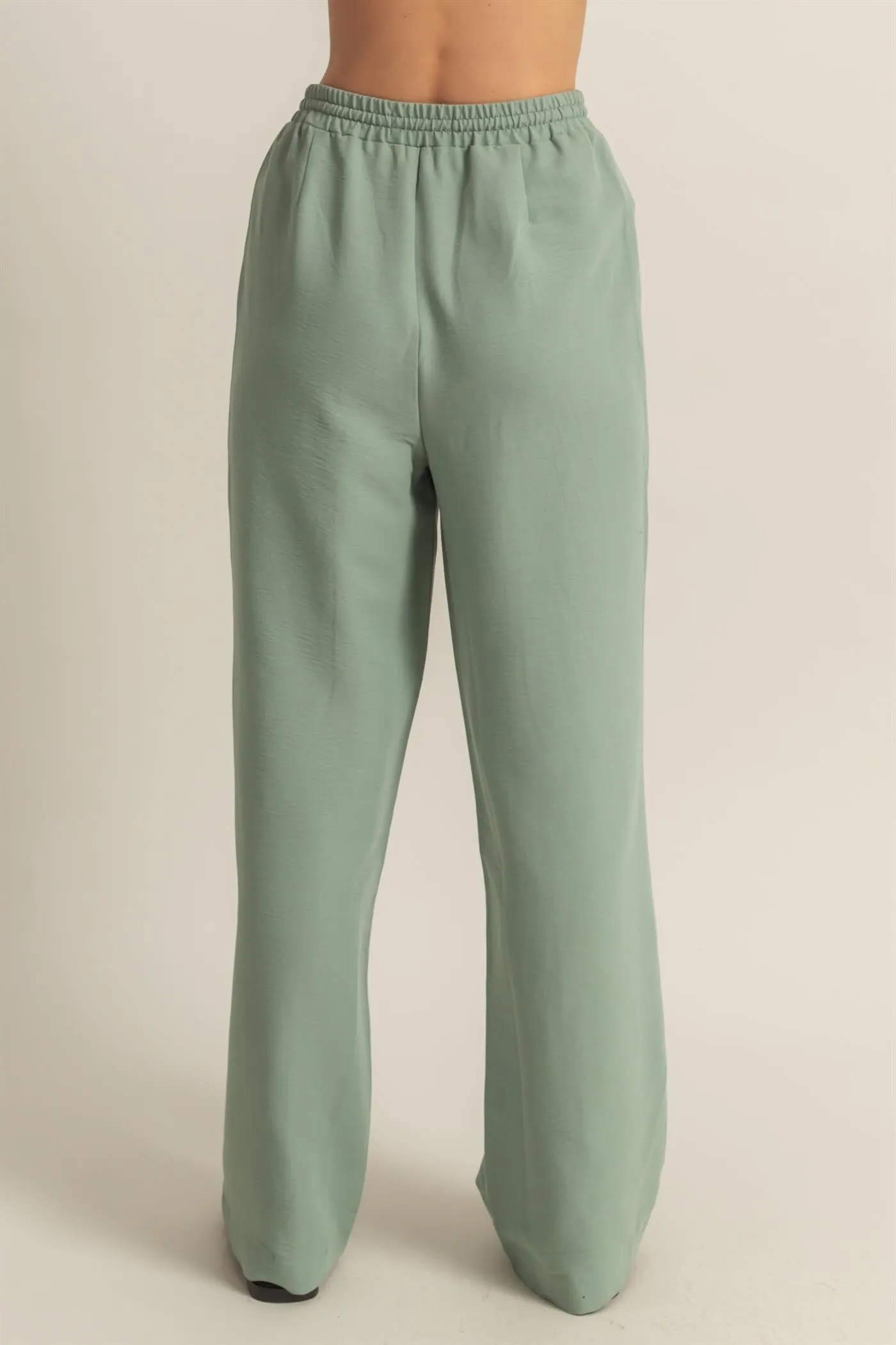 DZ25A895-High-Waist Wide Leg Woven Pants